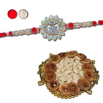 "RAKHIS -AD 4050 A (Single Rakhi ), Dryfruit Thali - code RD400 - Click here to View more details about this Product